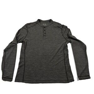 Triple Aught Design Mens TAD Huntsman Gray Wool Henley Long Sleeve Shirt Sz L